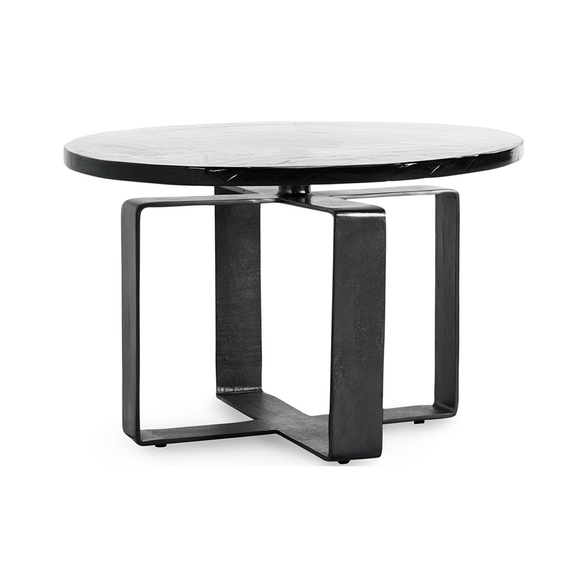 Textured Artisanal Glass Coffee Table 28"