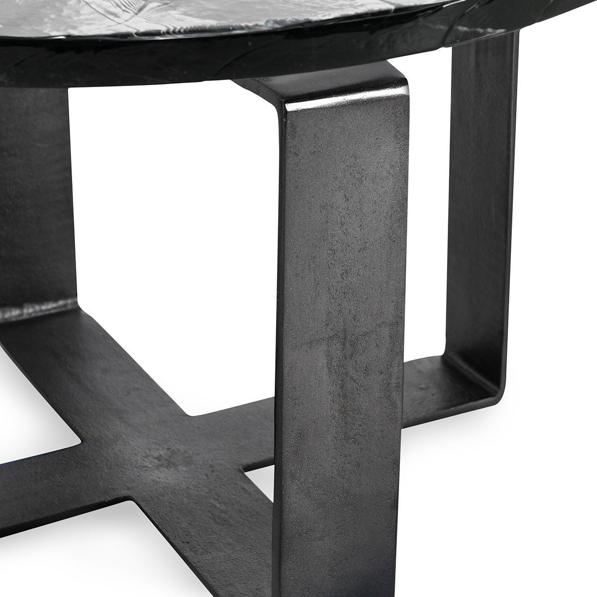 Textured Artisanal Glass Coffee Table 28"