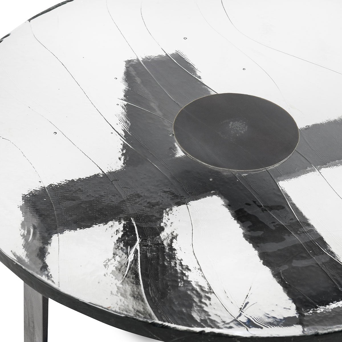 Textured Artisanal Glass Coffee Table 28"