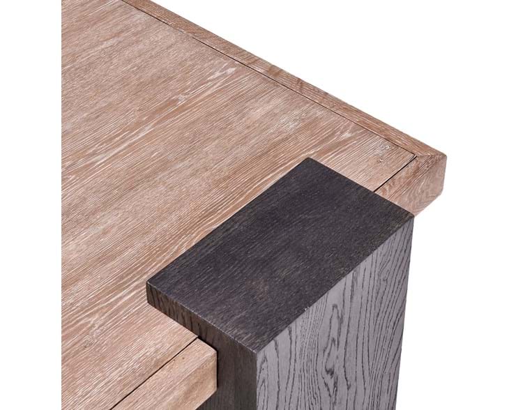 Designer Two-Tone 62" Coffee Table Natural Walnut Finish