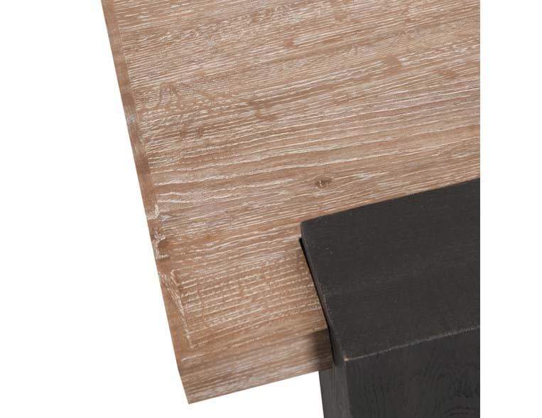 Designer Two-Tone 62" Coffee Table Natural Walnut Finish