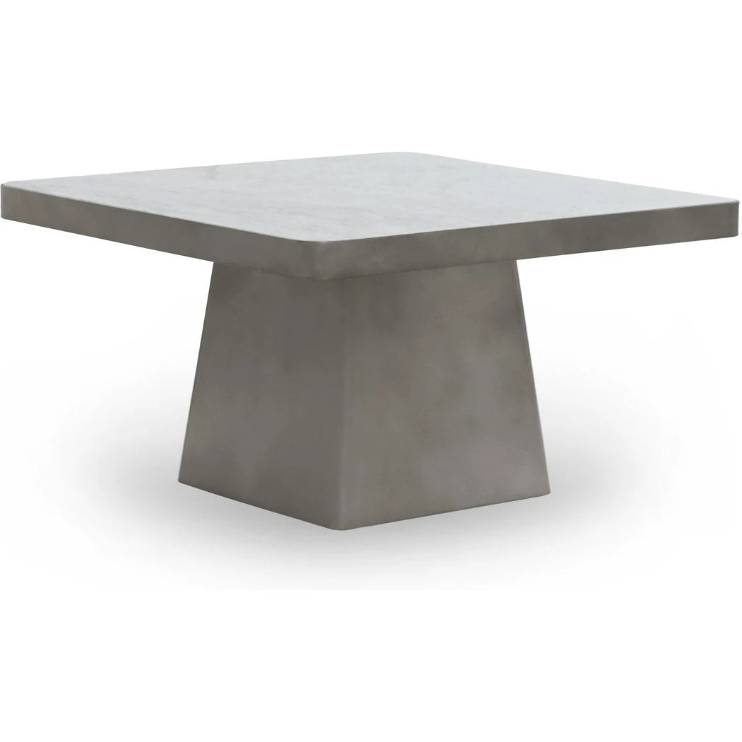 Marble Top Architectural Coffee Table 31" Slate Gray
