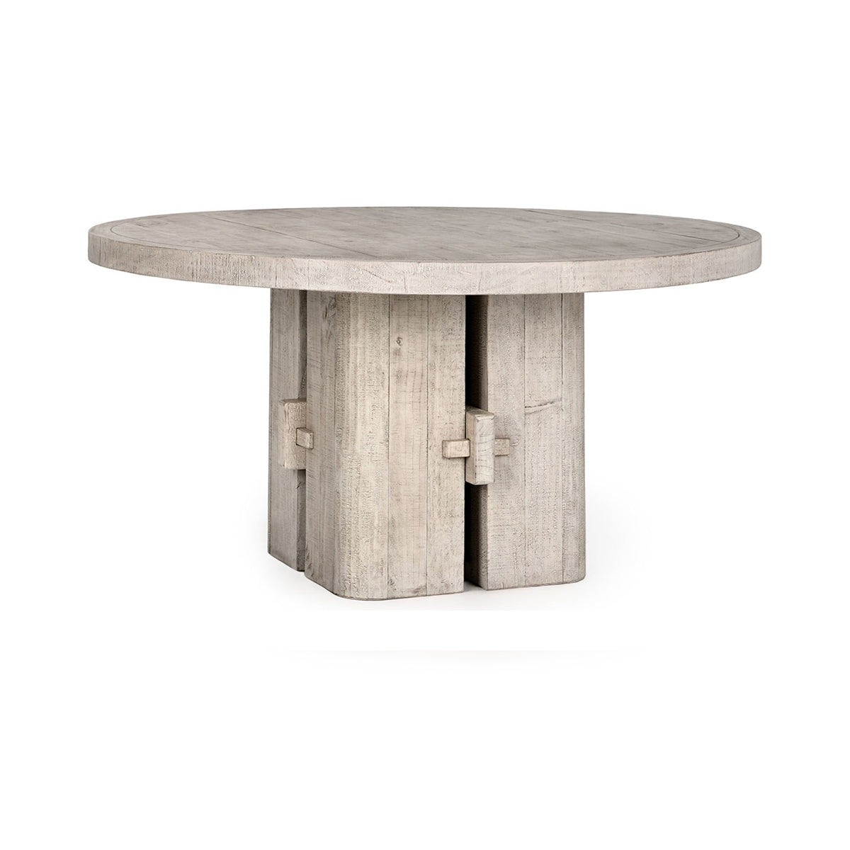 Rosemount Reclaimed Pine 60" Round Dining Table White Wash