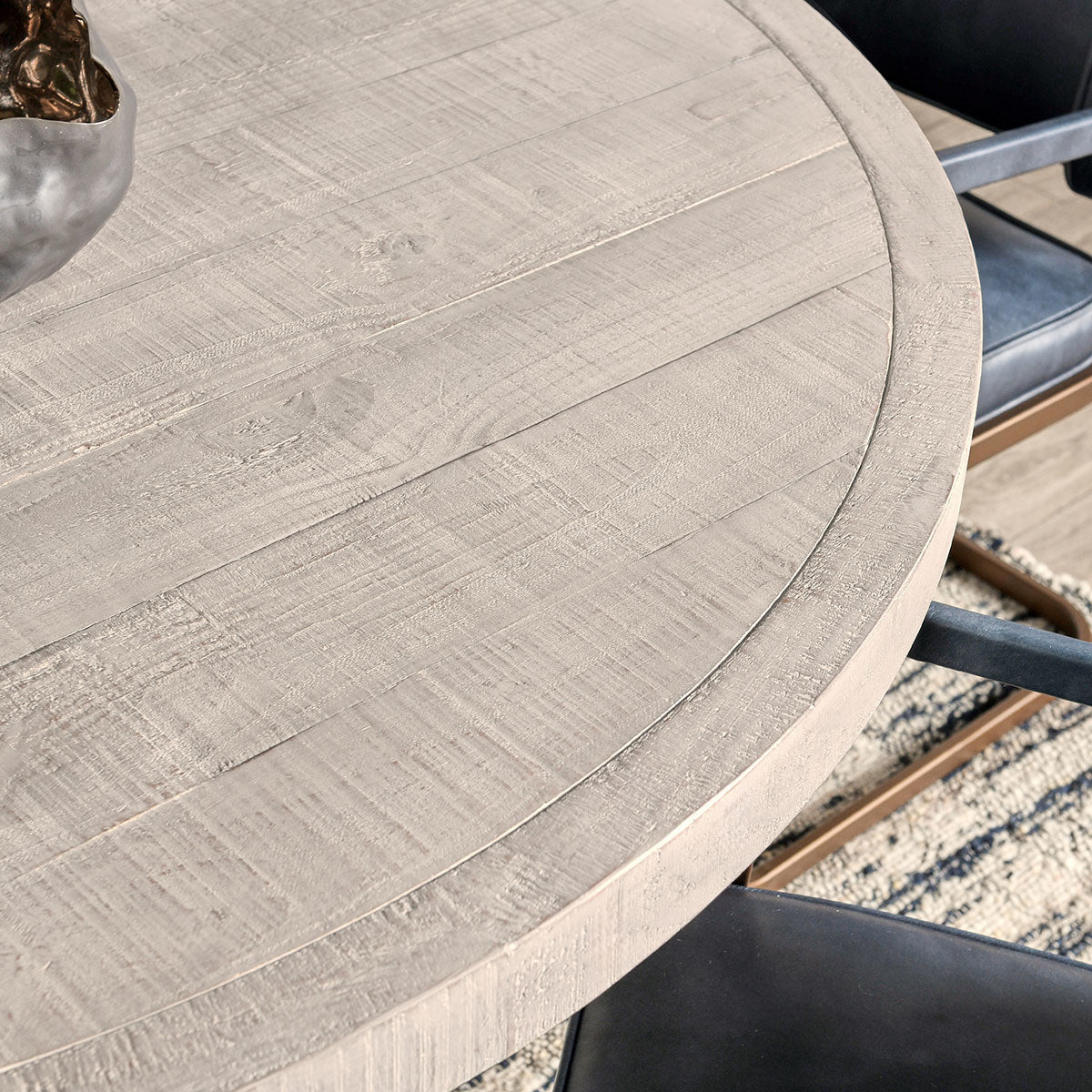 Rosemount Reclaimed Pine 60" Round Dining Table White Wash
