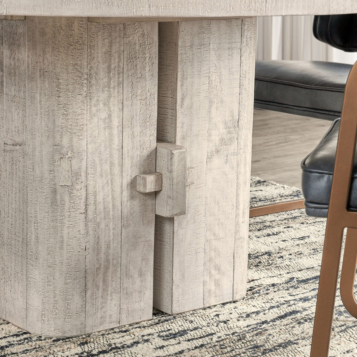 Rosemount Reclaimed Pine 60" Round Dining Table White Wash