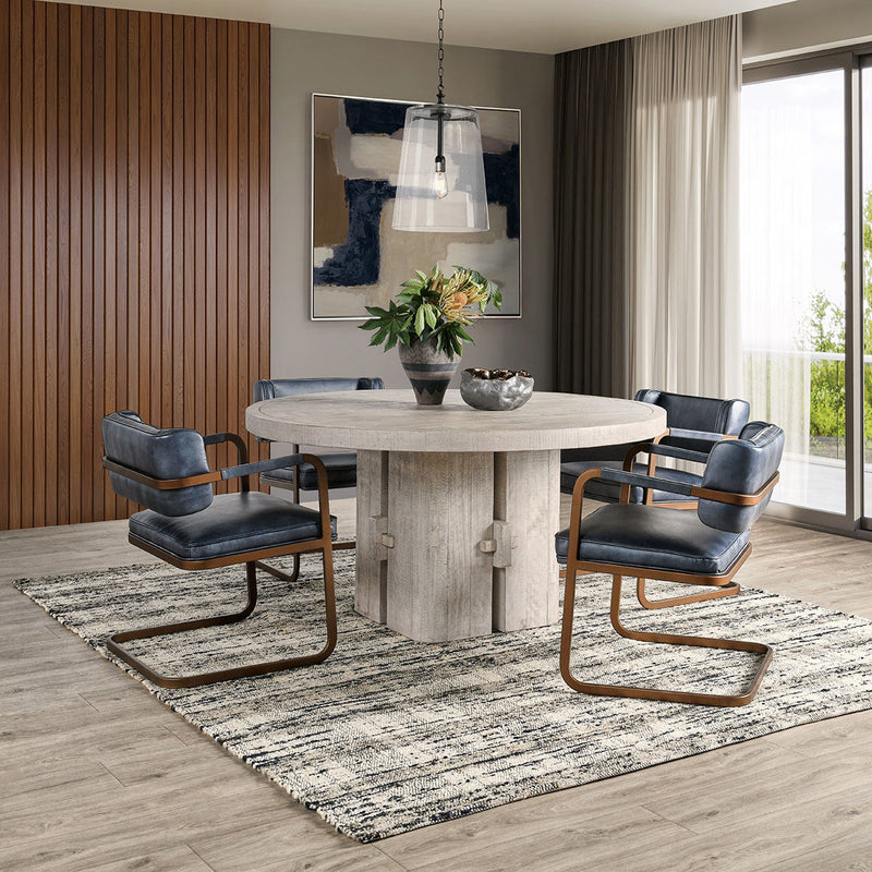 Rosemount Reclaimed Pine 60" Round Dining Table White Wash