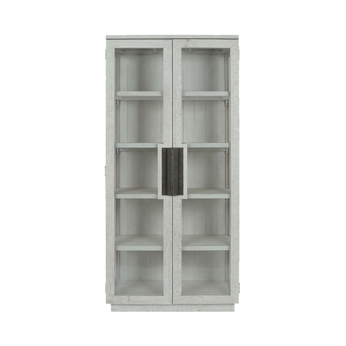 Display Cabinet 82" Distressed Ivory "Larson"