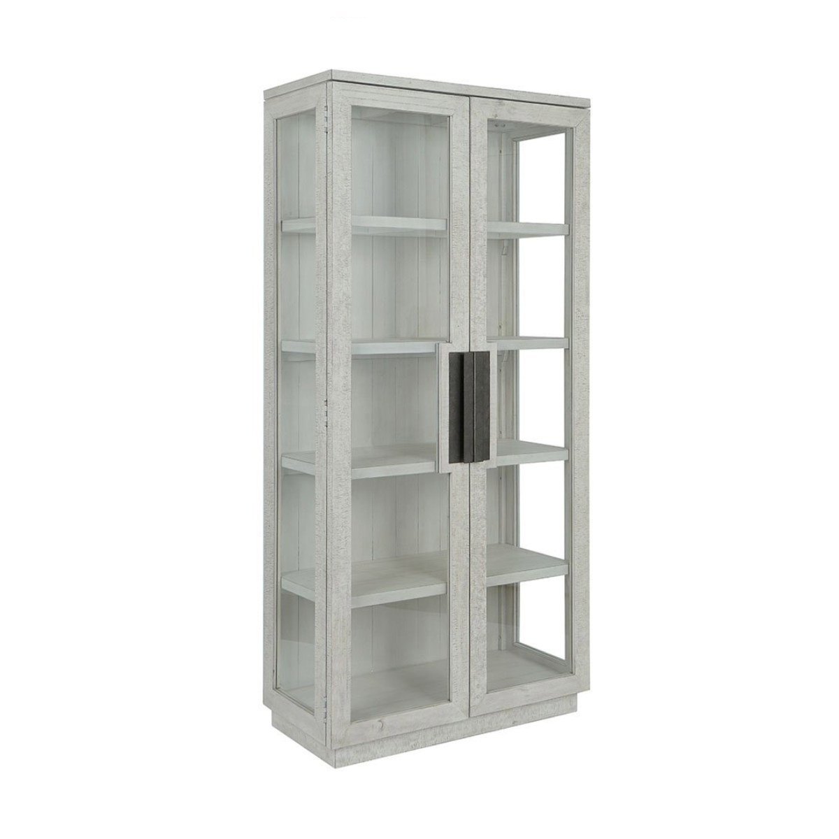 Display Cabinet 82" Distressed Ivory "Larson"