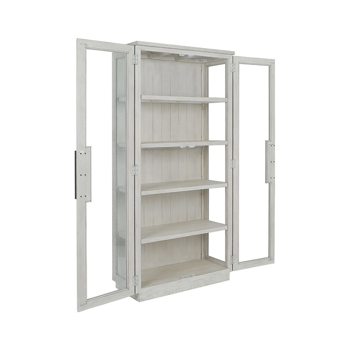 Display Cabinet 82" Distressed Ivory "Larson"