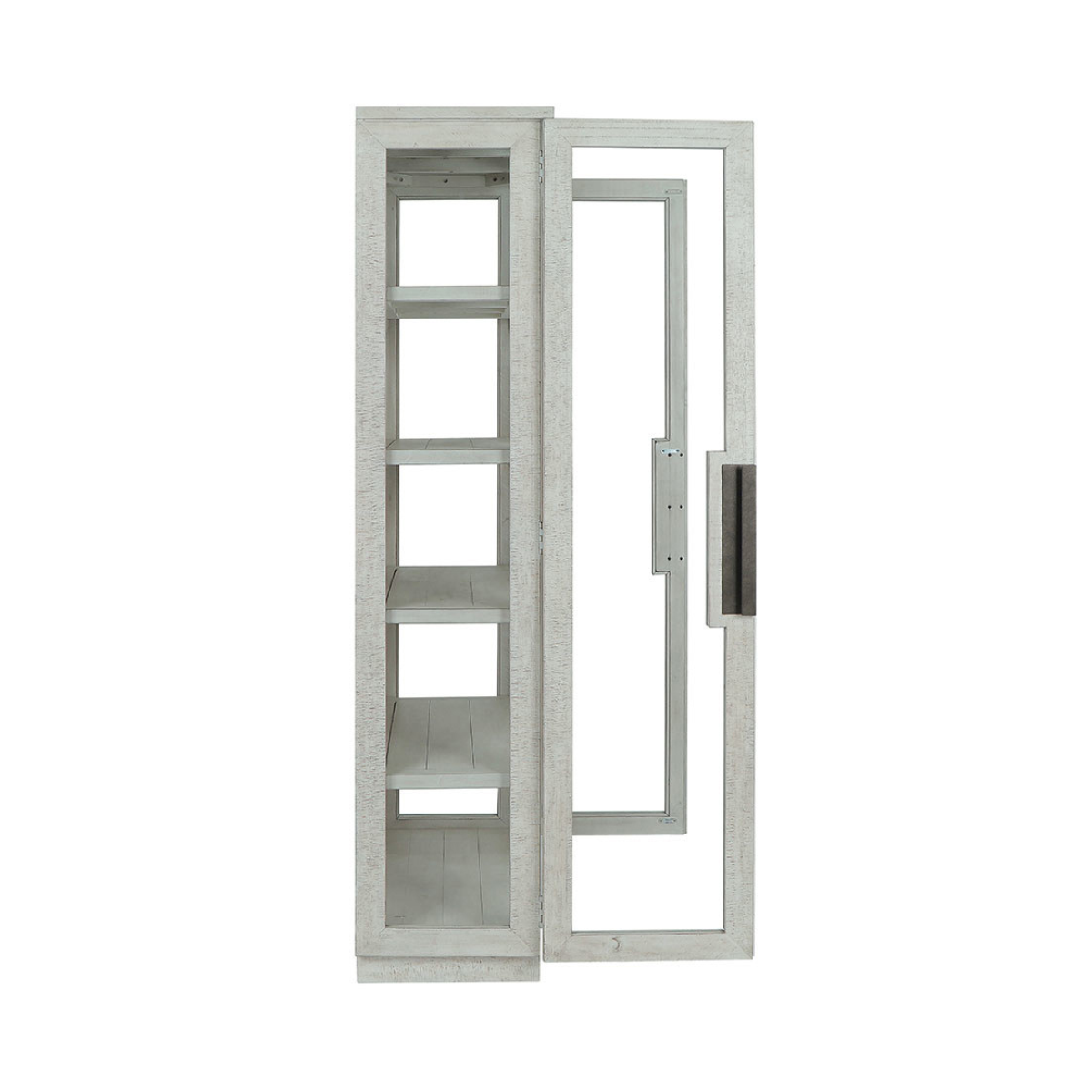 Display Cabinet 82" Distressed Ivory "Larson"