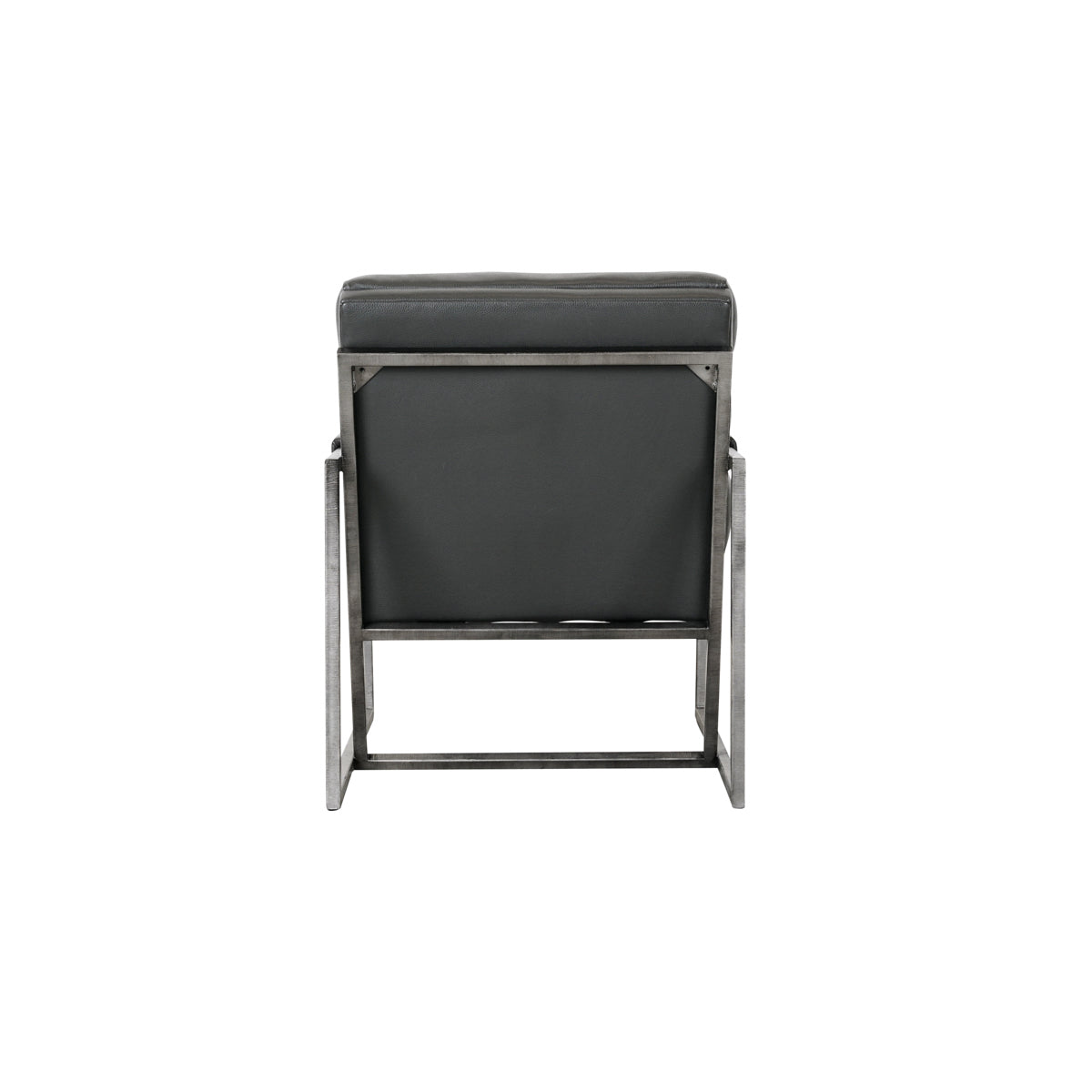 Top Grain Leather Charcoal Accent Chair "Topanga"