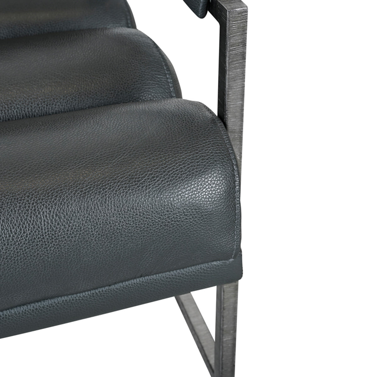Top Grain Leather Charcoal Accent Chair "Topanga"