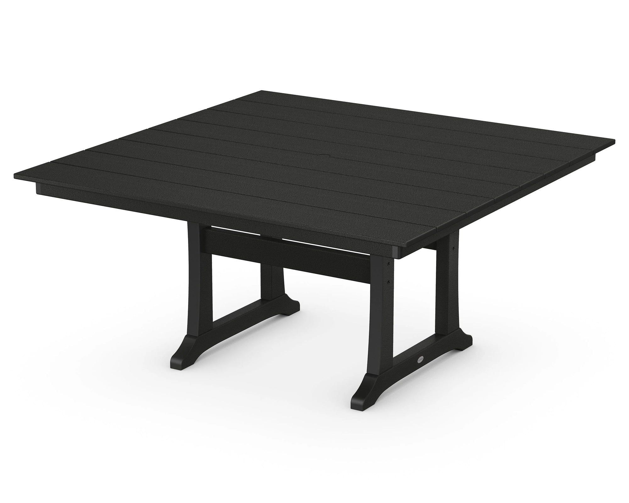 POLYWOOD Outdoor 59" Square Dining Table - Farmhouse or Nautical Trestle Style , Counter or Dining Height Table