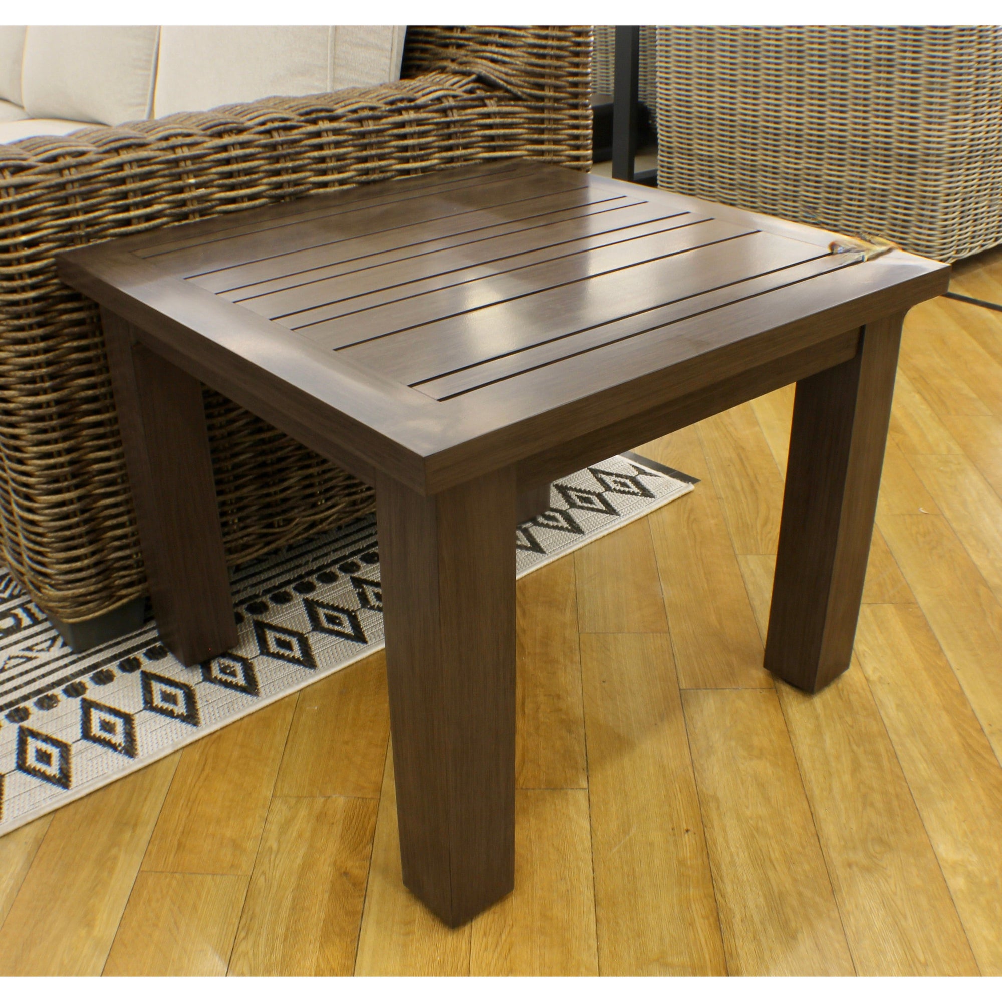 Carmel Brown Outdoor 26" Square End Table