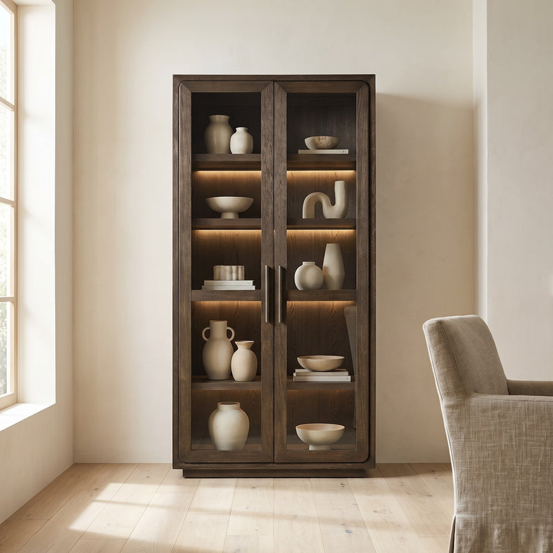 Modern Earth 84" Tall Glass Display Cabinet