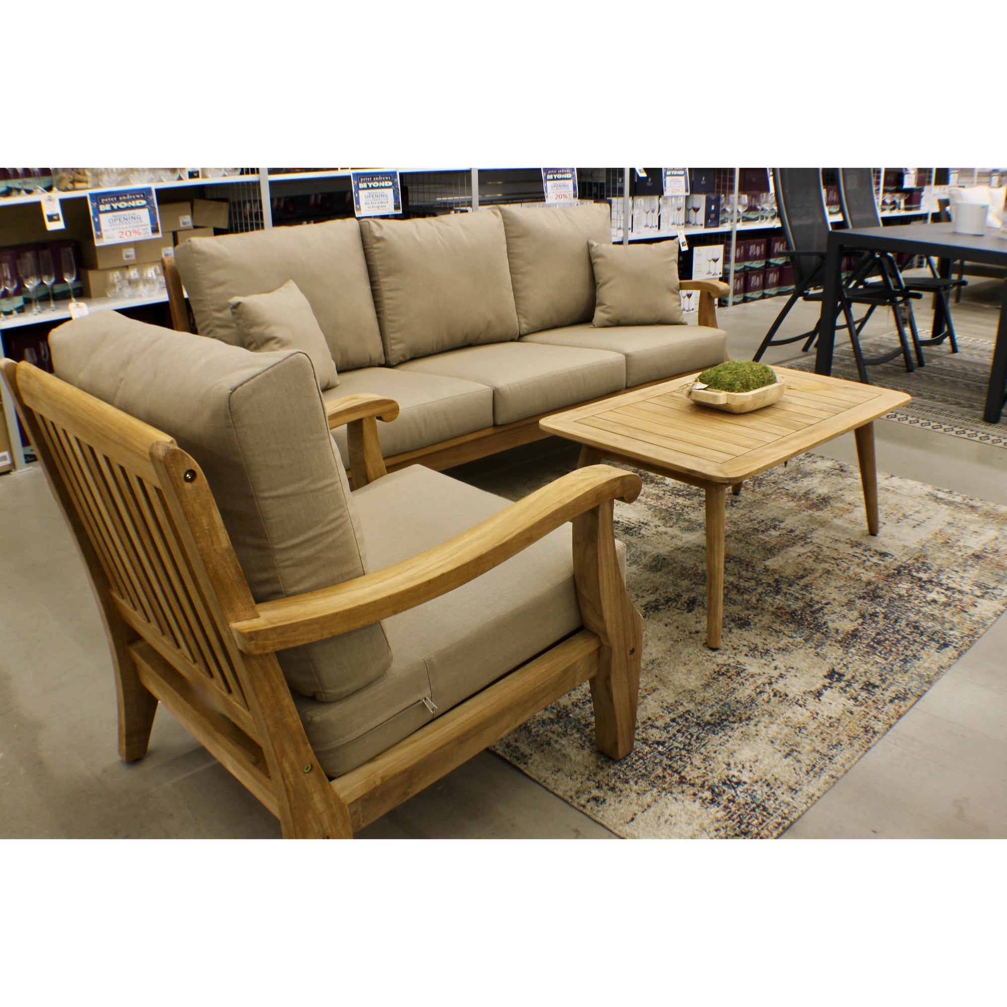 Bermuda Teak 4pc Outdoor Seating Set