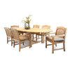 Harbour Teak 71-95&quot; Oval Extendable 7-Piece Outdoor Dining Set (with 6 Tista Teak Armchairs)