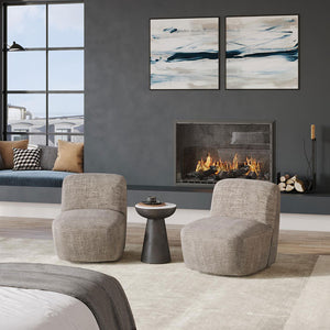 Josie Swivel Accent Chair in Mink or Snow — view 6