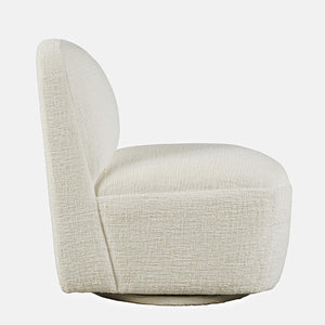Josie Swivel Accent Chair in Mink or Snow — view 8