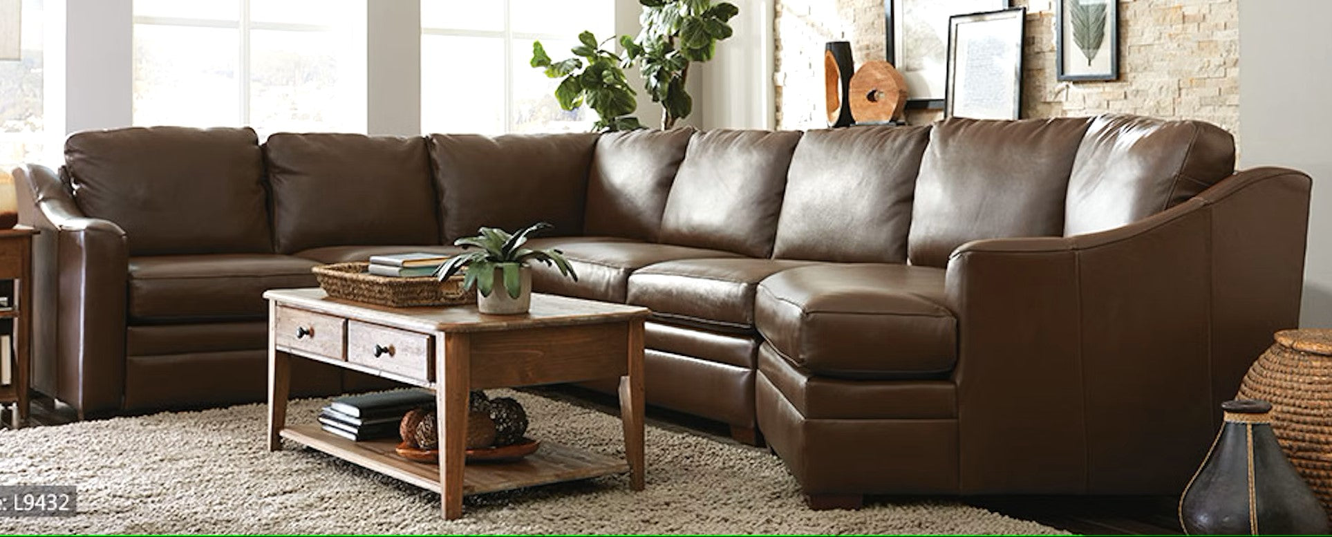Craftmaster Customizable Leather L-9 Sectional