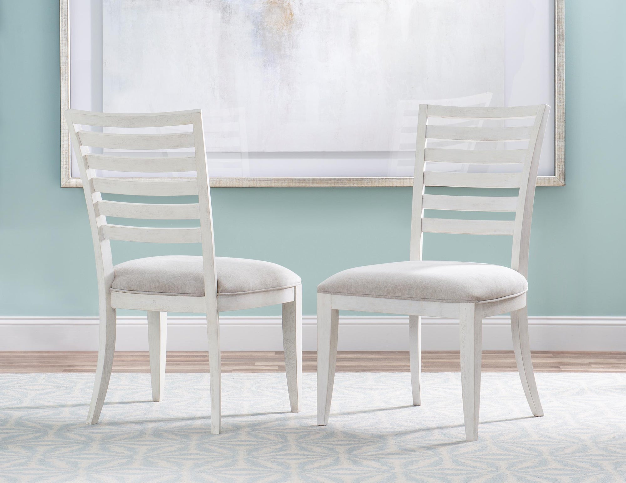 Coastal White Trestle 7-Pc Dining Set (Extendable Table 76"-112" +6 Chairs)
