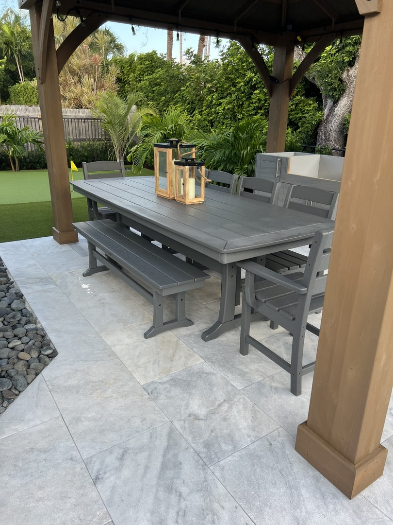 POLYWOOD 97" Outdoor Dining Tables - Nautical Style