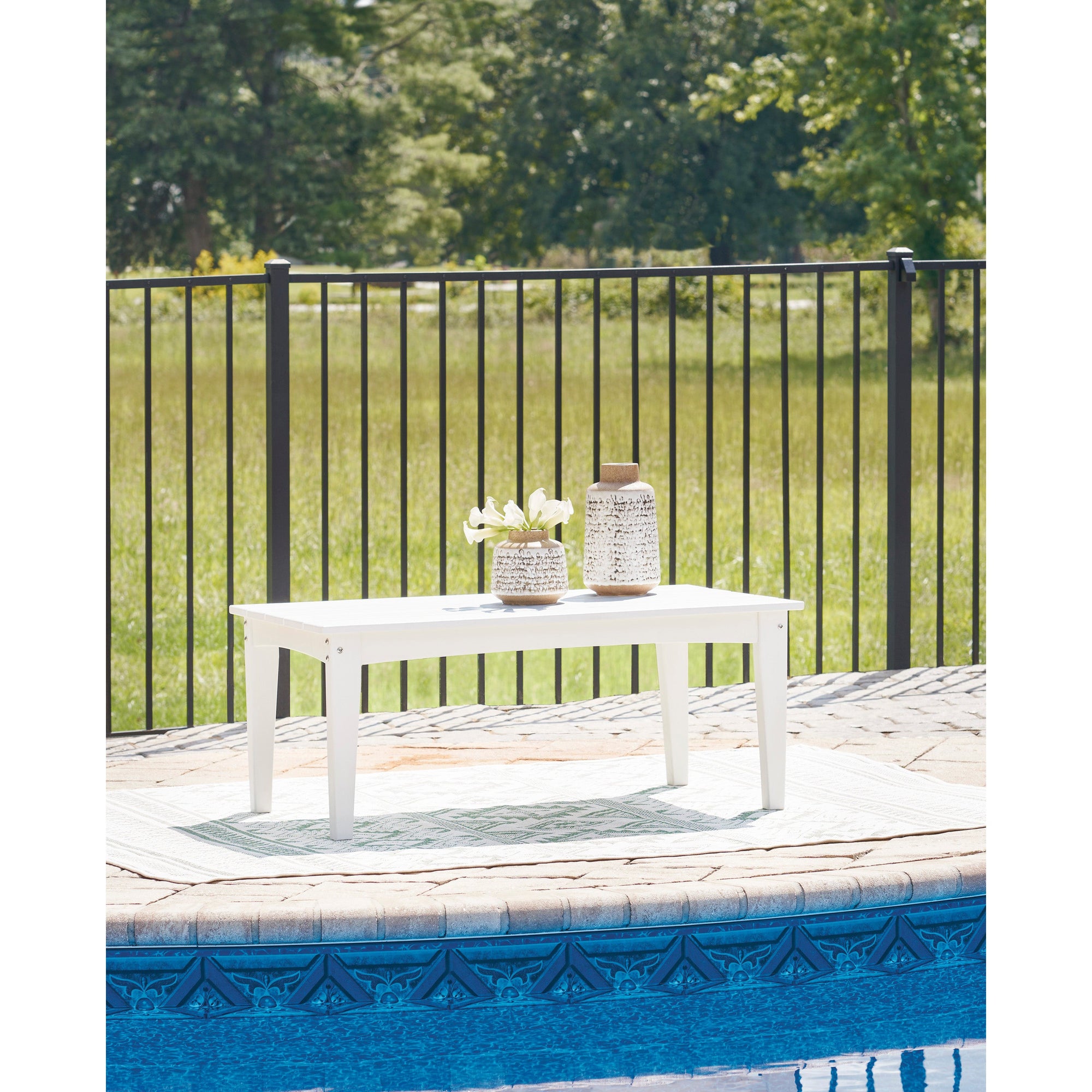 Poly White Outdoor Swivel Glider Seating Set