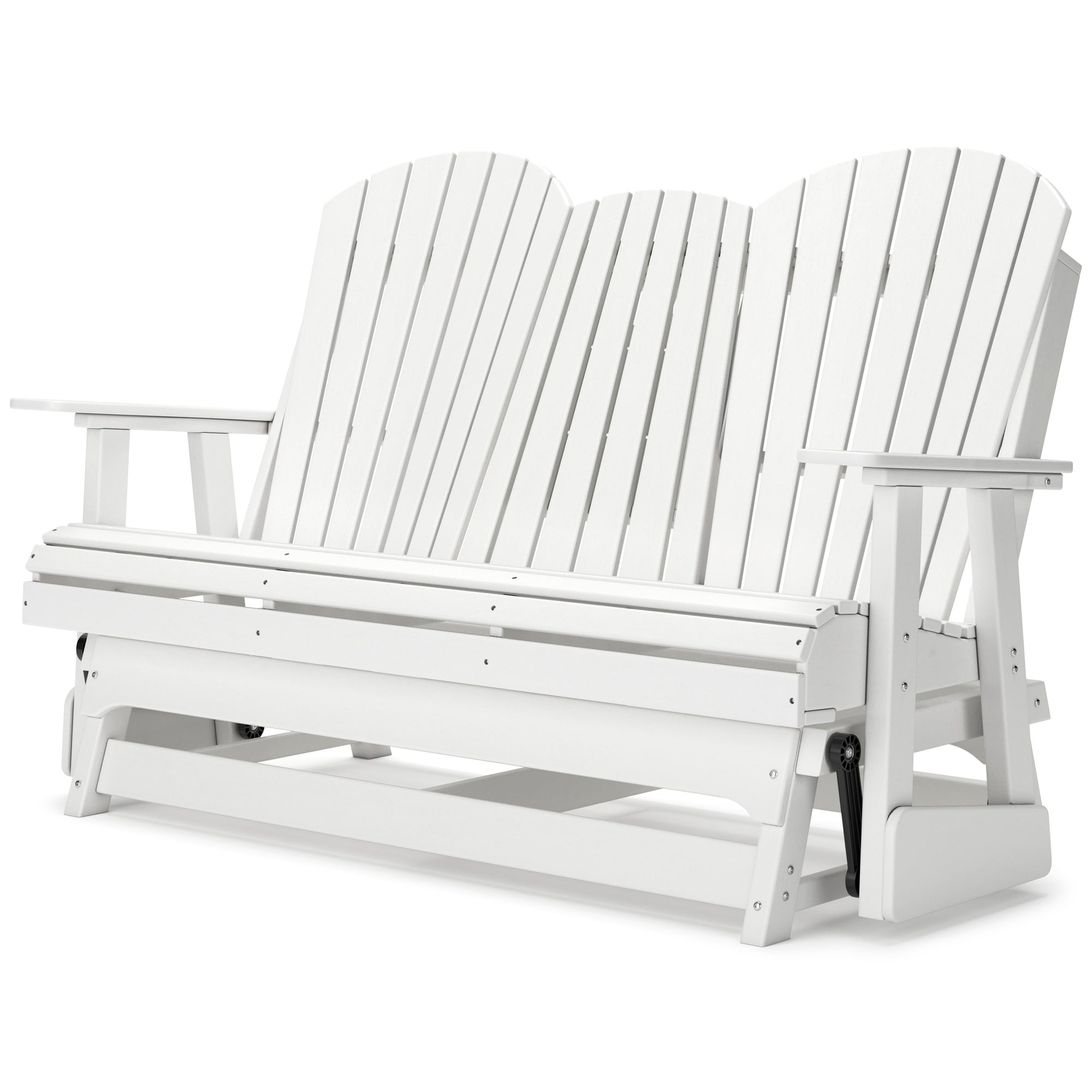 Poly White Outdoor 67" Swivel Glider Loveseat