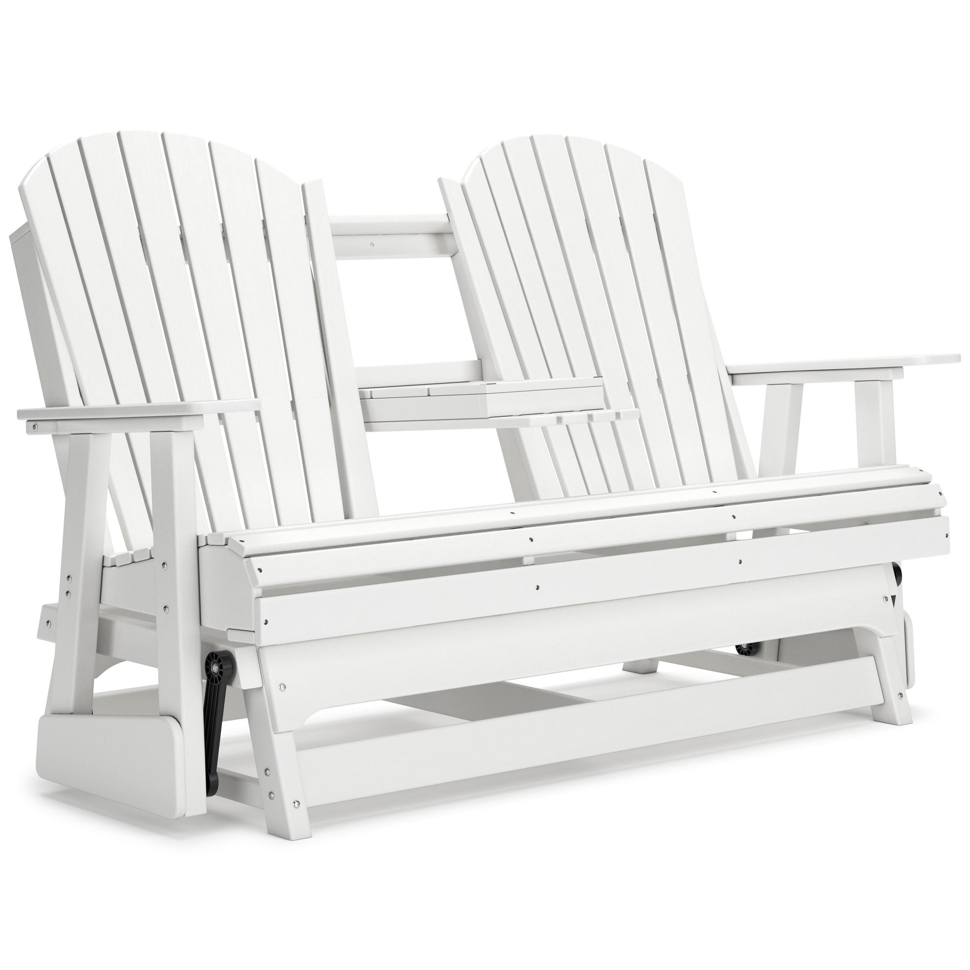 Poly White Outdoor 67" Swivel Glider Loveseat