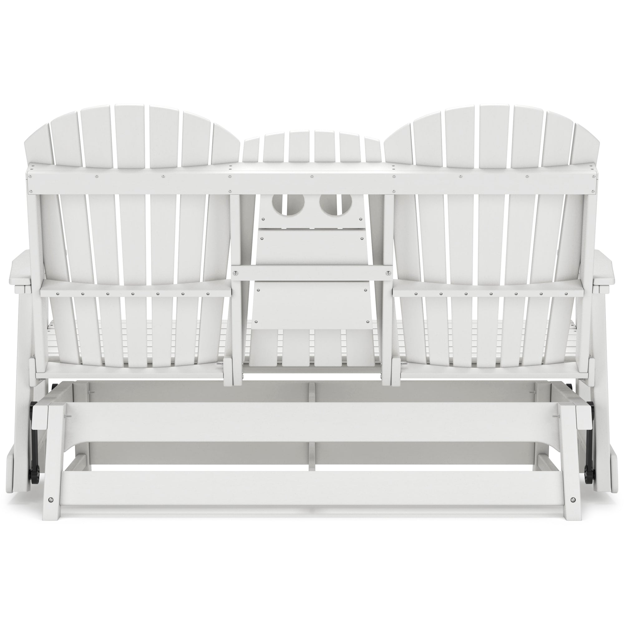 Poly White Outdoor 67" Swivel Glider Loveseat