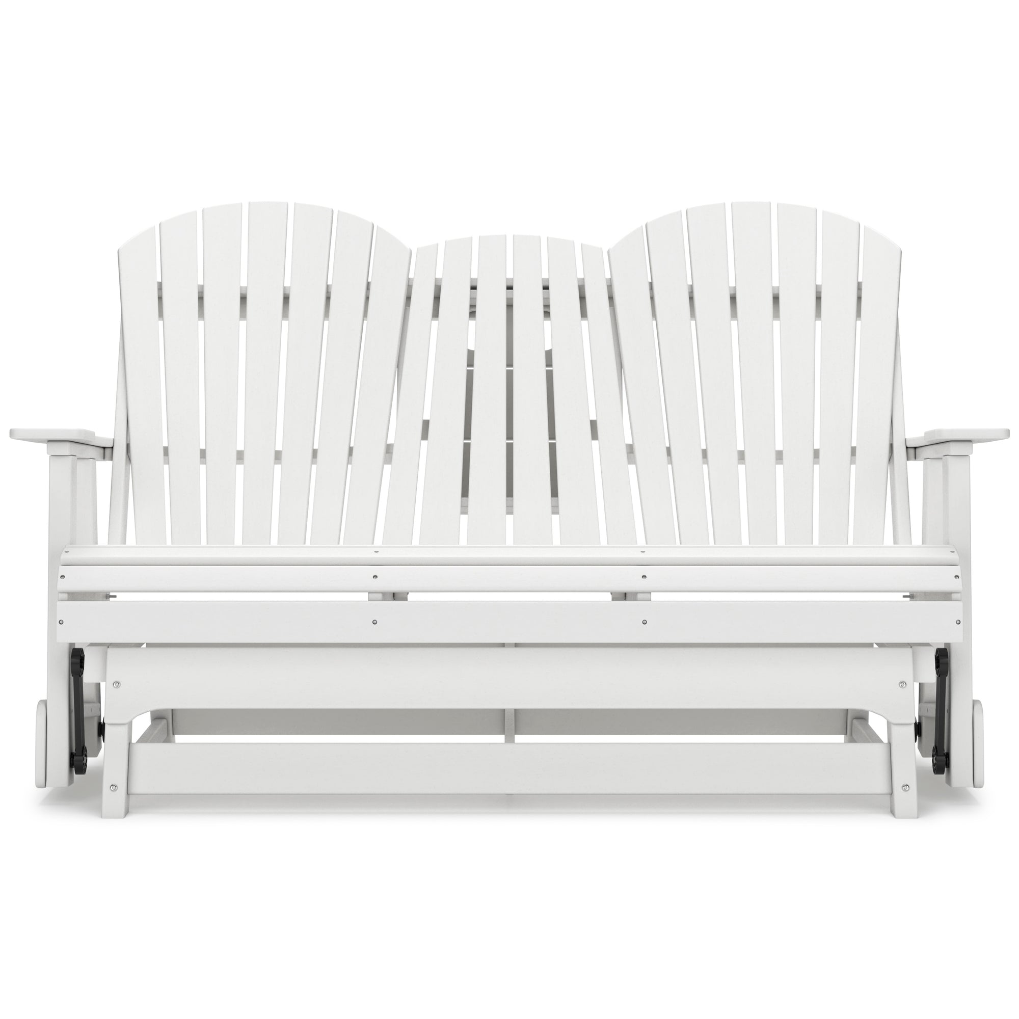 Poly White Outdoor 67" Swivel Glider Loveseat