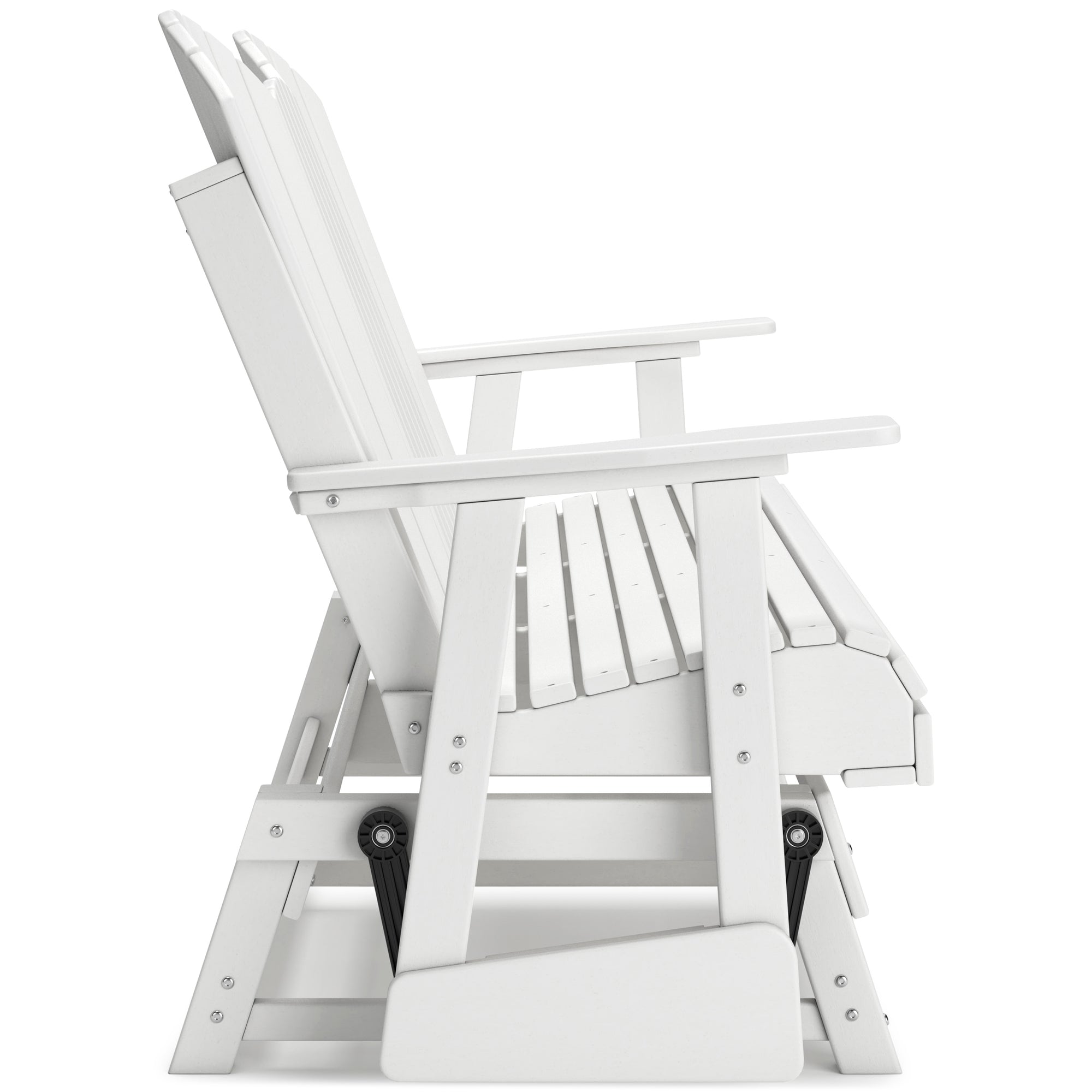Poly White Outdoor 67" Swivel Glider Loveseat