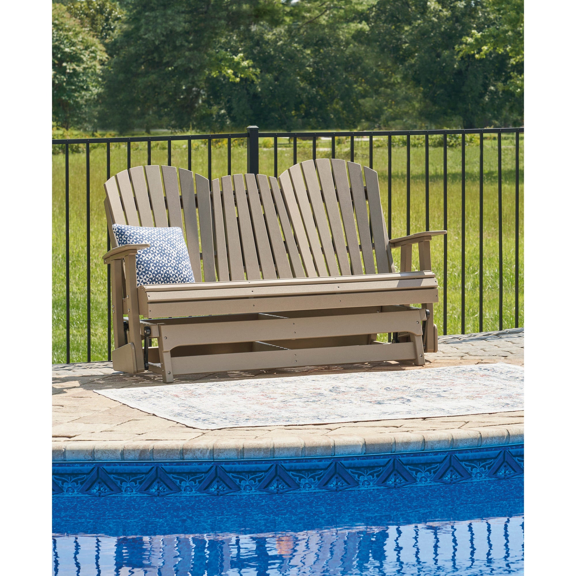 Poly Driftwood Outdoor 67" Swivel Glider Loveseat