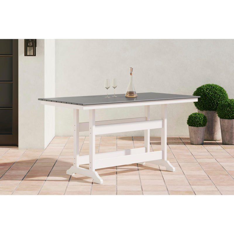 Poly Grey & White Two-Tone 72" Outdoor Counter Height Dining Table