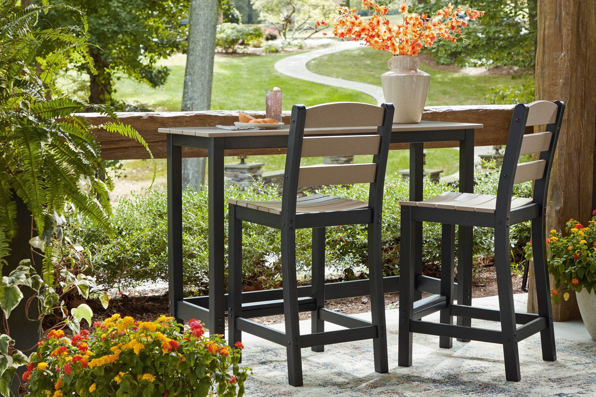 Poly Console 3-Pc Outdoor Bar Set (Counter Height Table +2 Stools)