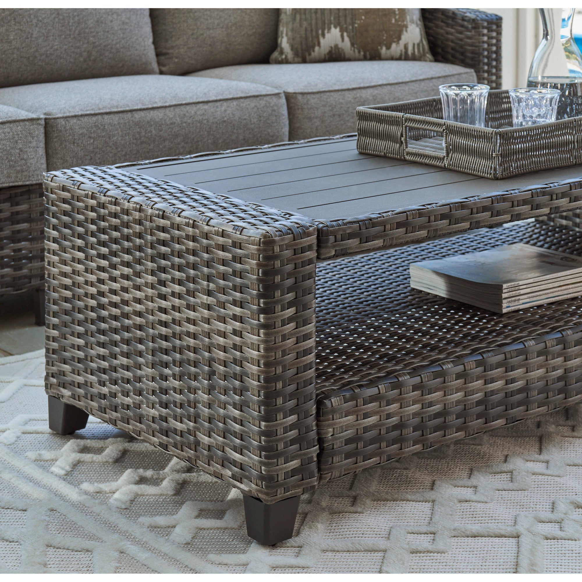 Mystic 4-Piece Outdoor Deep Seating Set (Sofa +2 Club Chairs +Coffee Table)