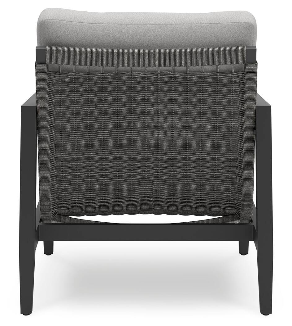 Black Woven Outdoor Club Chair