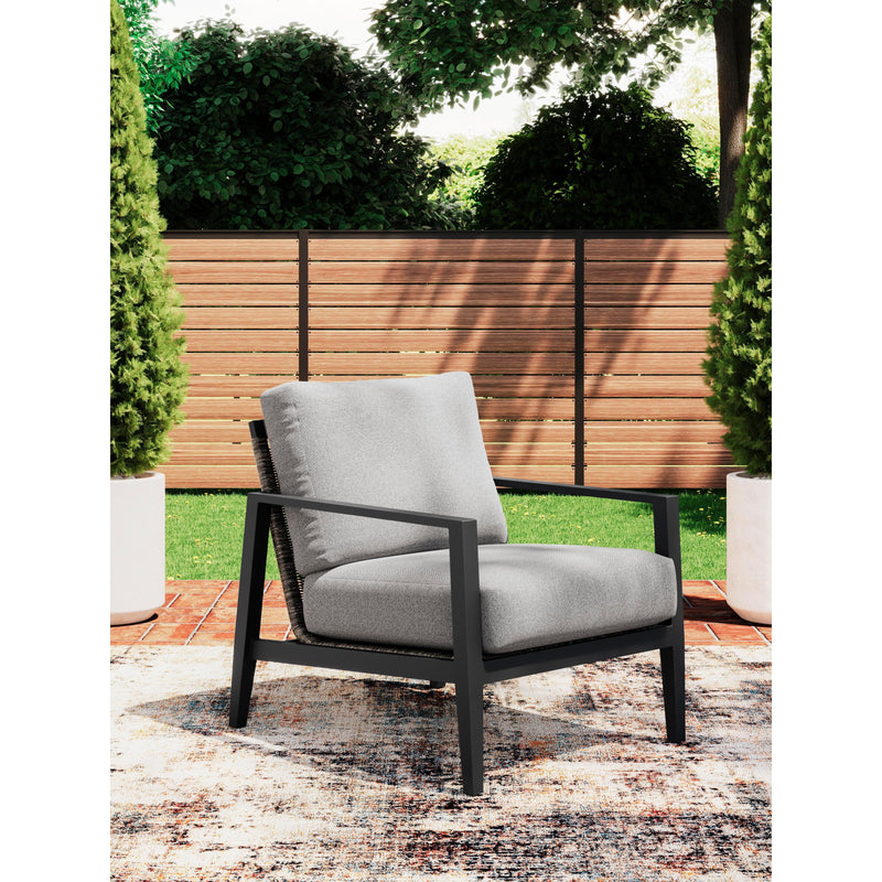 Black Woven Outdoor Club Chair