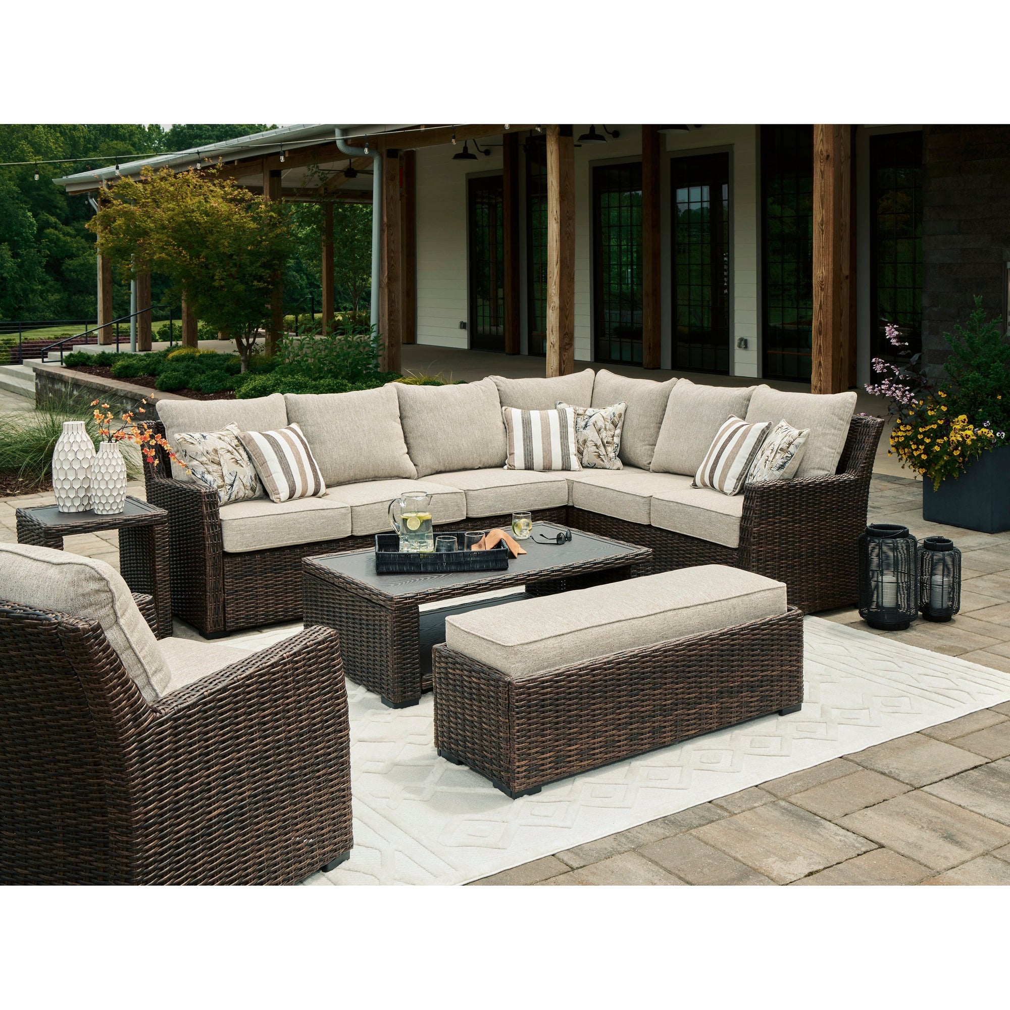 Sausalito Outdoor Comfy Banquette Seating Set