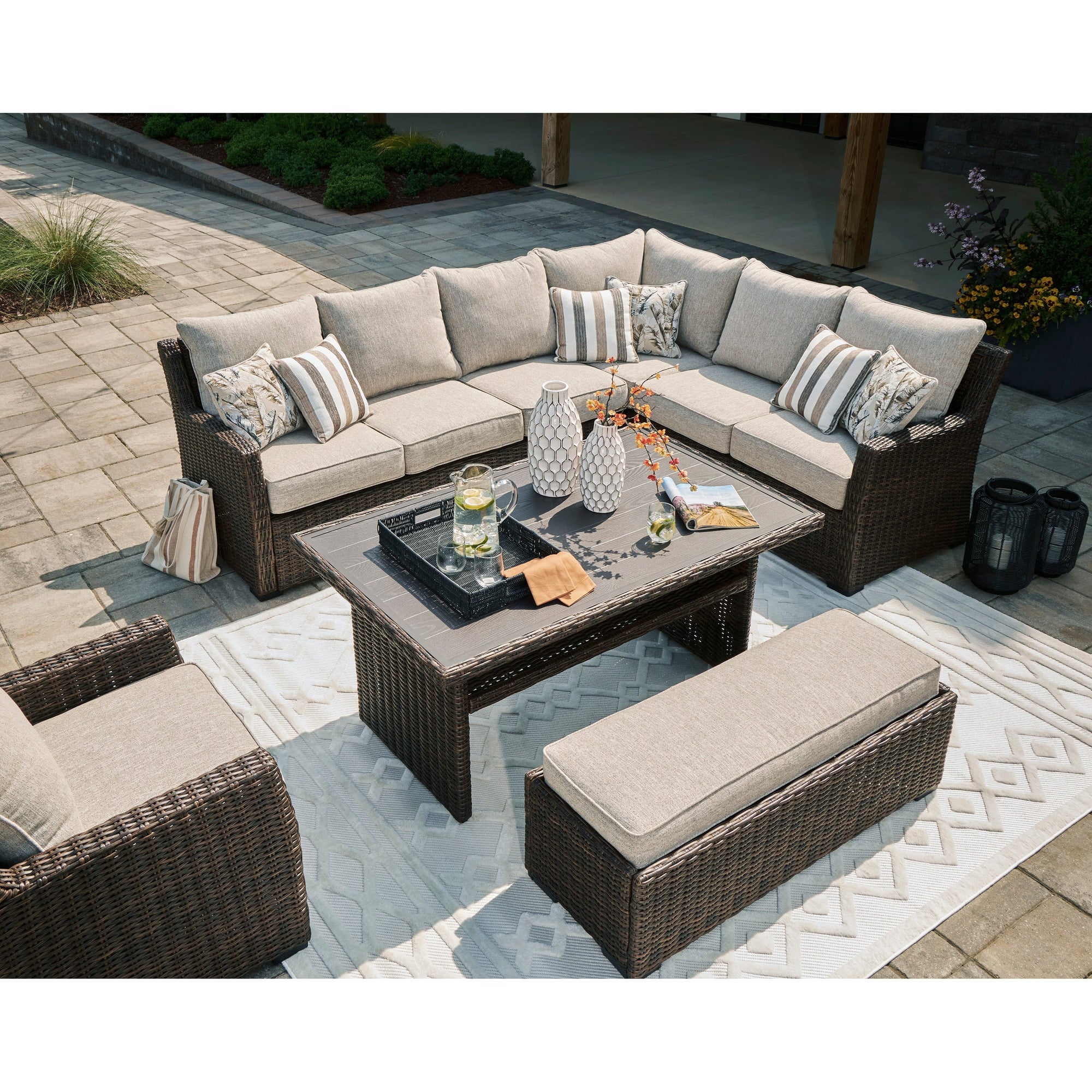 Sausalito Outdoor Comfy Banquette Seating Set