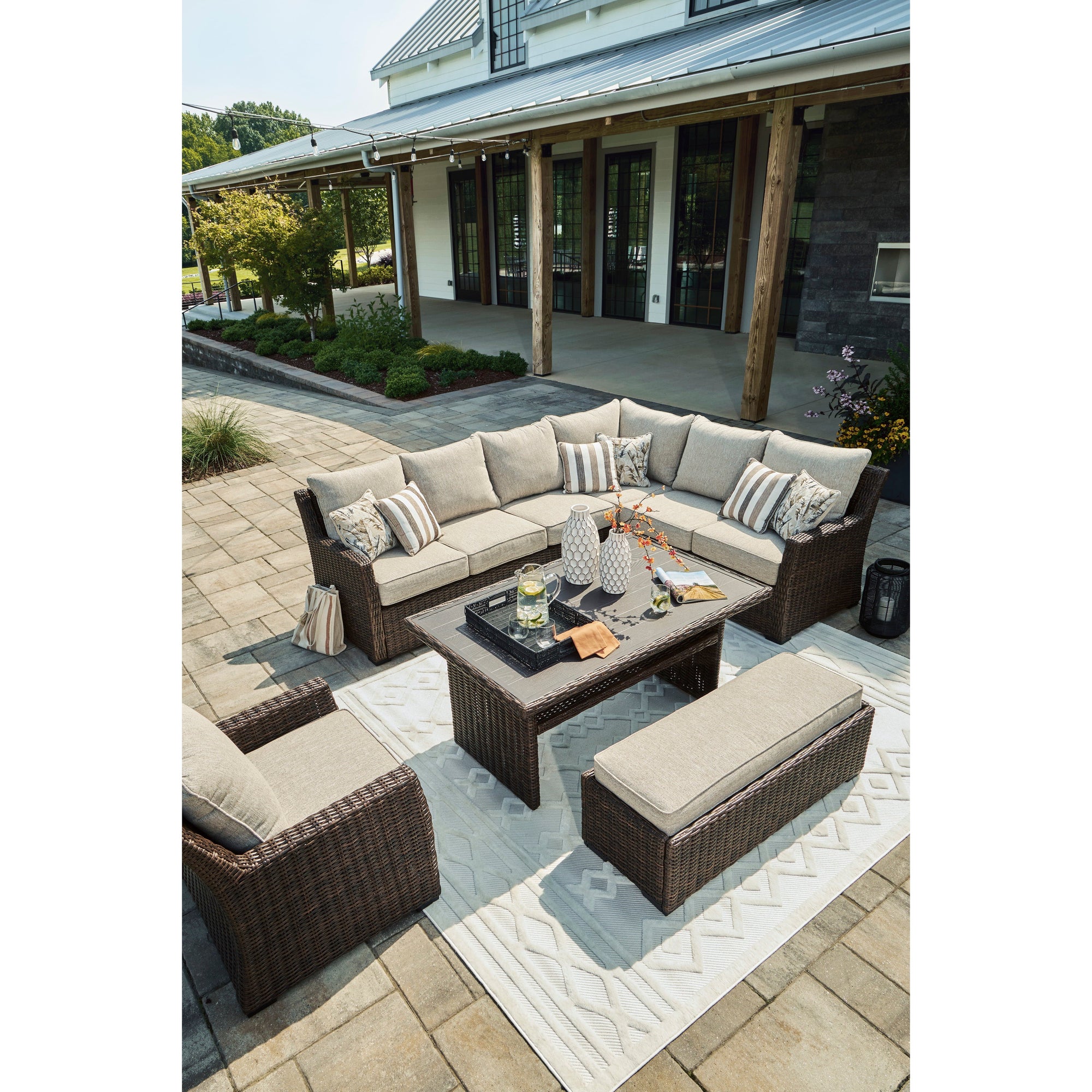 Sausalito Outdoor Comfy Banquette Seating Set