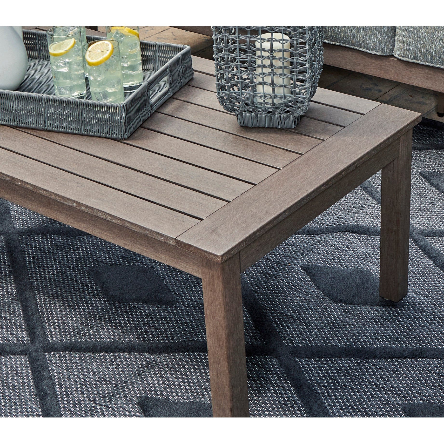 Poly Teak Taupe 48" Outdoor Coffee Table