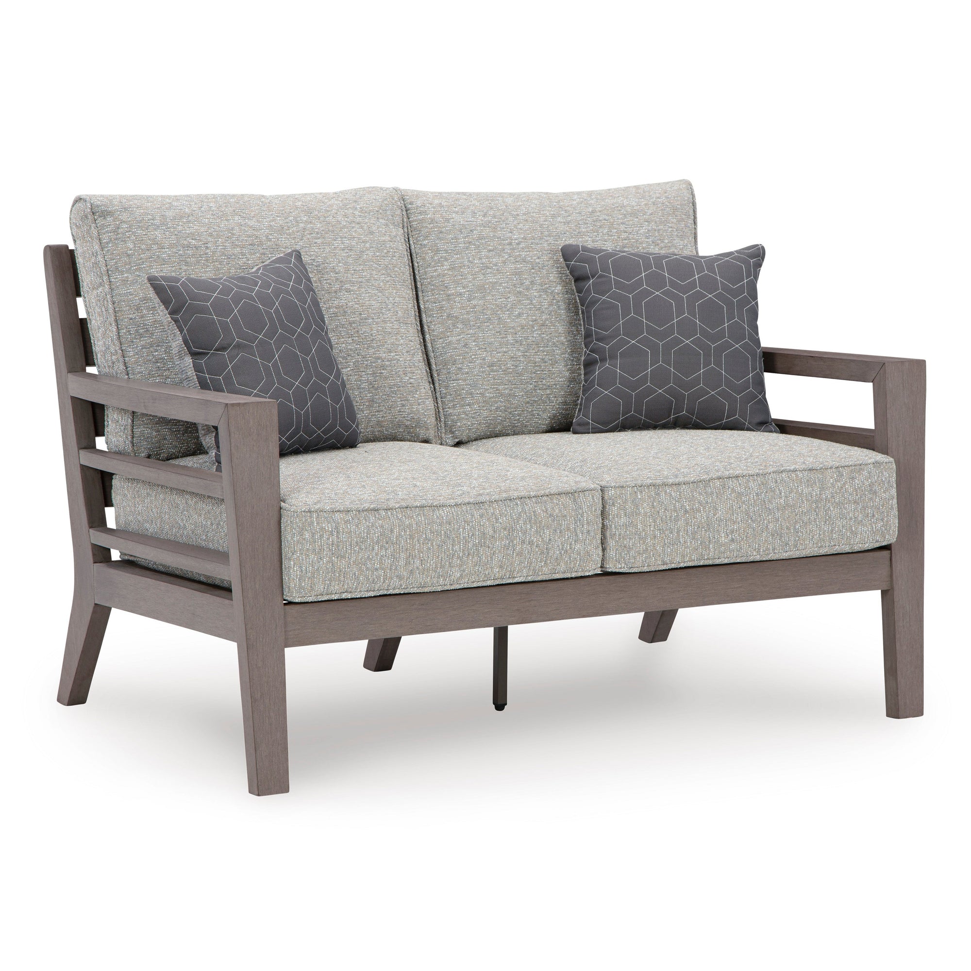 Poly Teak Taupe Outdoor Loveseat