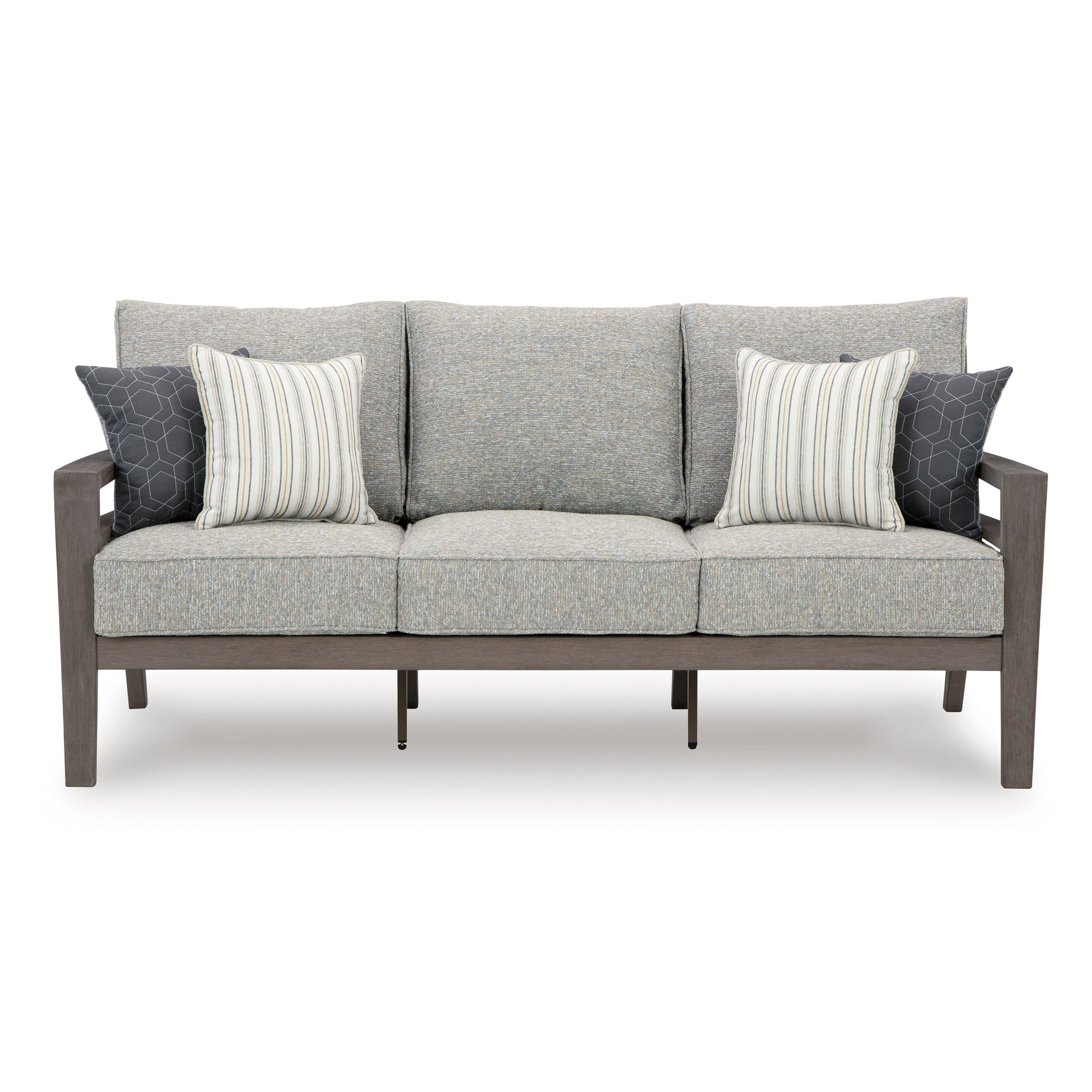 Poly Teak Taupe 6-Pc Outdoor Deep Seating (Sofa + 2 Swivel Club Chairs + Coffee Table + 2 End Table)