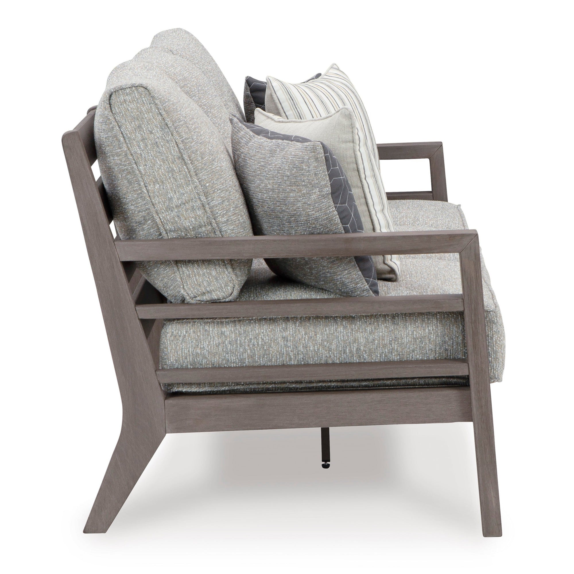 Poly Teak Taupe 6-Pc Outdoor Deep Seating (Sofa + 2 Swivel Club Chairs + Coffee Table + 2 End Table)