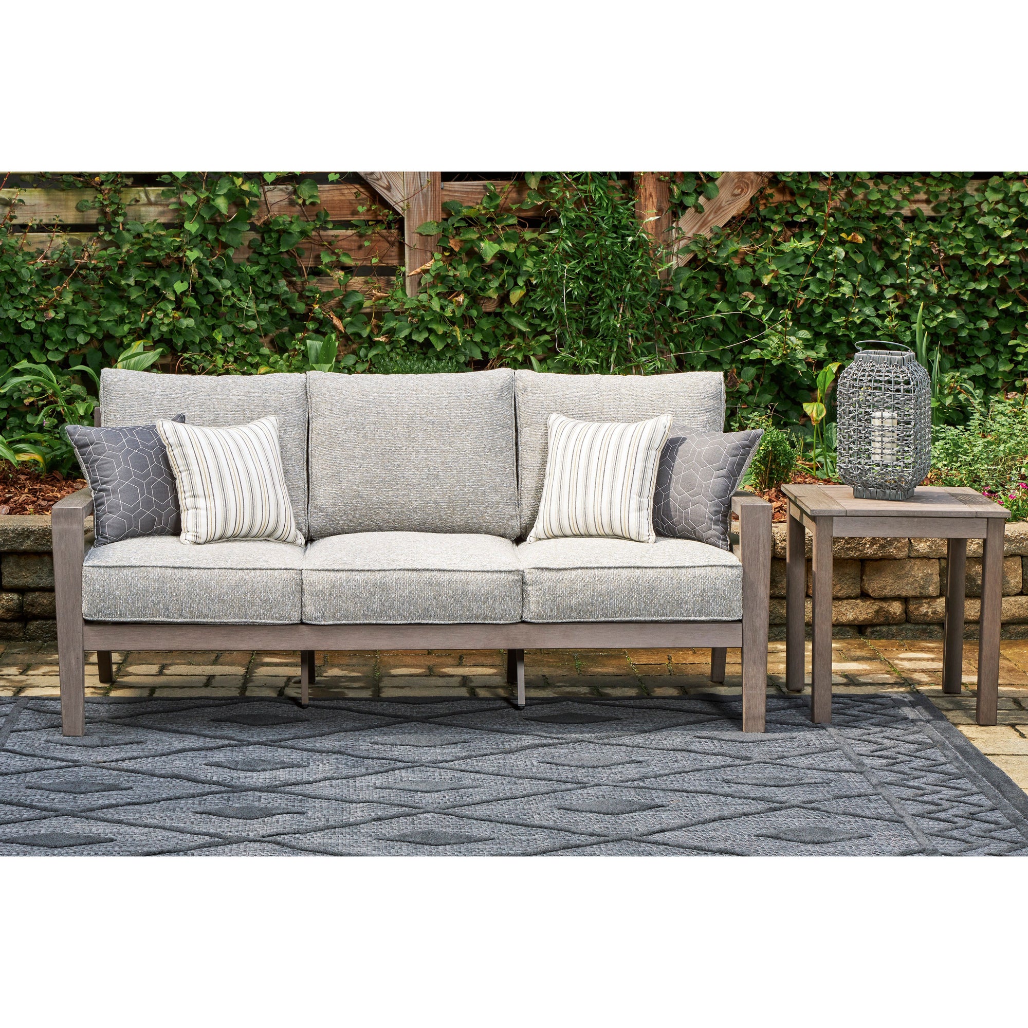Poly Teak Taupe 6-Pc Outdoor Deep Seating (Sofa + 2 Swivel Club Chairs + Coffee Table + 2 End Table)