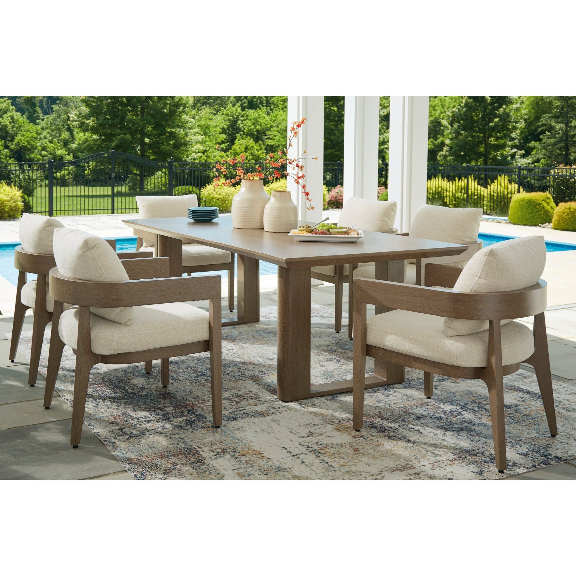 Modern Curve 84" Outdoor Dining Table