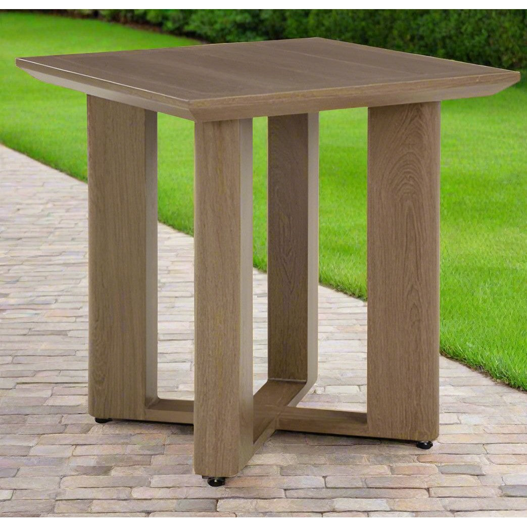 Modern Curve 23" Outdoor Square End Table