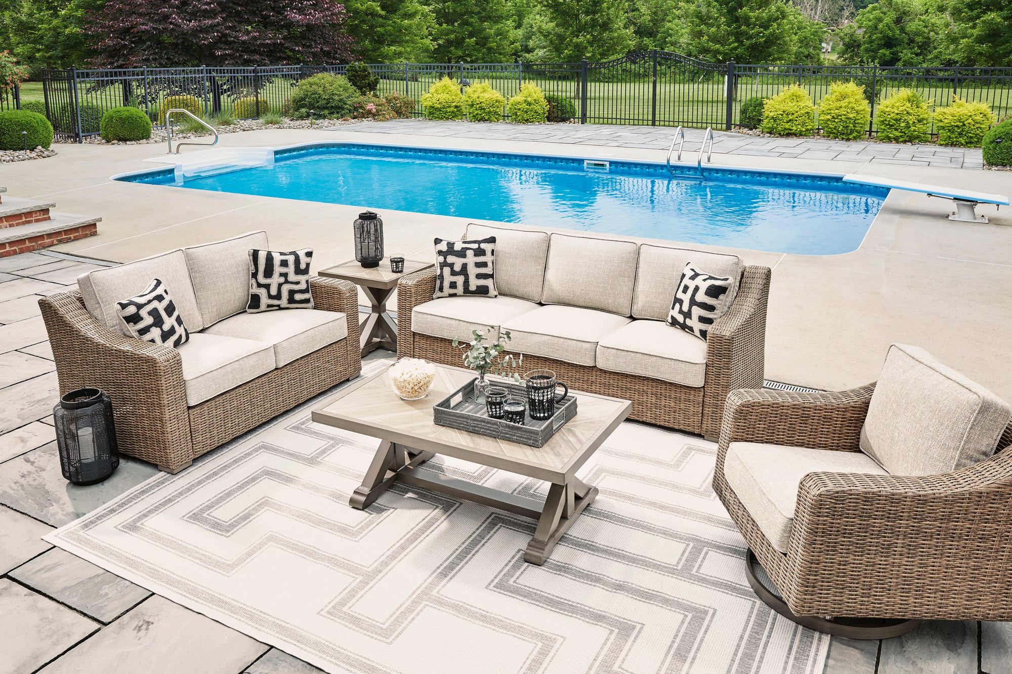 Fire Island Mist Outdoor 59" Love Seat