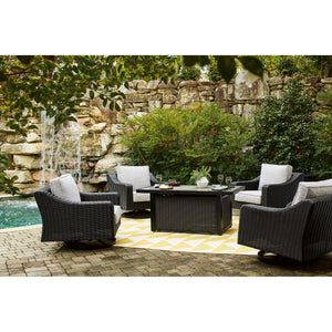 Fire Island Outdoor 58" Black Firepit Table - NEW — view 10